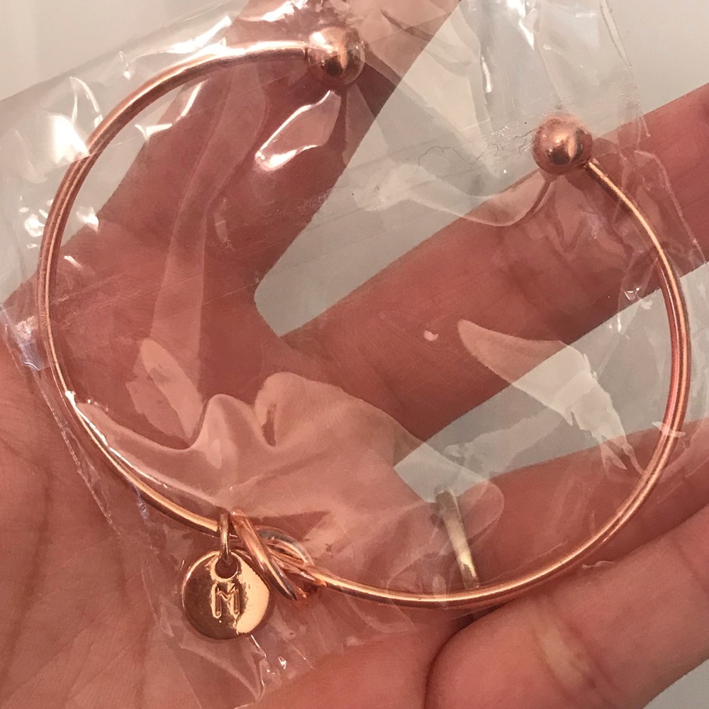 Rose Gold Initial M Bracelet